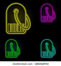 Price tag neon color set icon. Simple thin line, outline vector of global logistics icons for ui and ux, website or mobile application