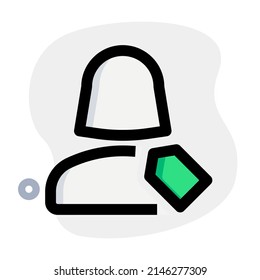 price tag of an object for the single user