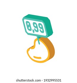 price tag on mango isometric icon vector. price tag on mango sign. isolated symbol illustration