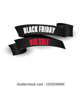 Price tag on white background. Ribbon sale banner, vector illustration