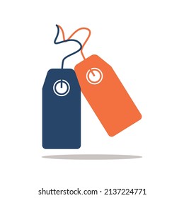 price tag orange blue. suitable for posters, banners and others