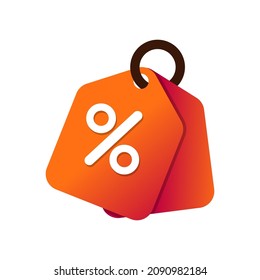 Price tag with percent sign suitable for discount icon