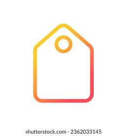 Price tag pixel perfect gradient linear ui icon. Label placement. Show retail prices. Online marketplace. Line color user interface symbol. Modern style pictogram. Vector isolated outline illustration