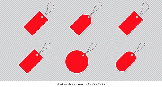 Price tag. Pricetag vector set. Sale label sticker card. Red discount badge template. Price vector tag.