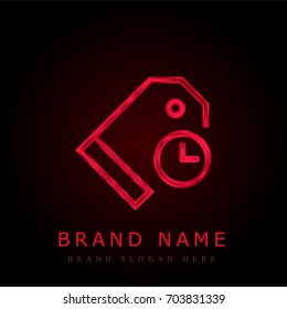 Price tag red chromium metallic logo