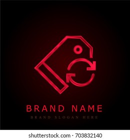 Price tag red chromium metallic logo