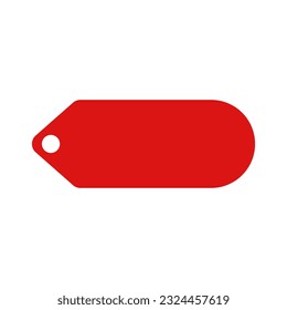 Price Tag In Red Color Rounded Rectangle Shape In Flat Style For Sell Product
