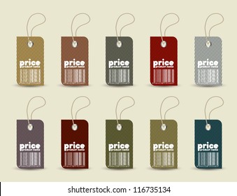 Price tag with retro pattern in editable vector format