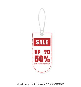Price Tag Sale Up To 50% Limited Time Only Vector Image
