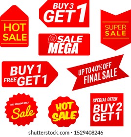 Price tag. Sale banner template set.
