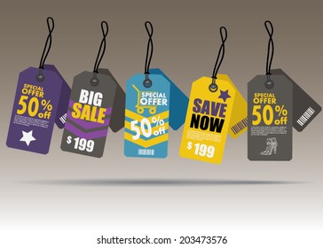 Price tag, sale coupon. template Design vector.