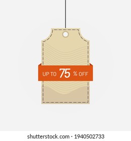 Price tag sale discount label 75 off Vector