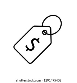  price Tag, sale line vector icon, logo on white background