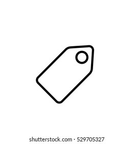 Price Tag Sale Sign Label Line Black Icon On White Background