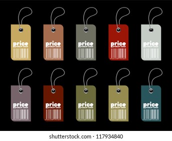 Etiqueta de precio establecida en formato vector modificable