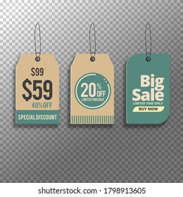 Price tag set vector isolated on transparent background