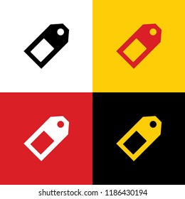 Price tag sign. Vector. Icons of german flag on corresponding colors as background.