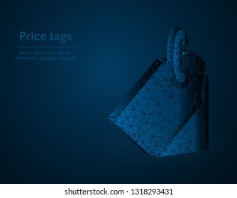 Price tag symbol low poly vector illustration, shortcuts polygonal icon, Trade and purchase concept illustration, dark blue background