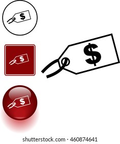 price tag symbol sign and button