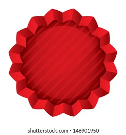 Price Tag Template. Vector Red Round Star Sticker. Icon For Shopping (sale, Special Offer). Isolated On White.