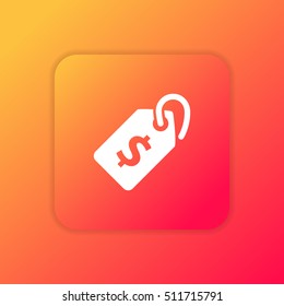 Price Tag USD orange bright app ui/ux Icon / Logo design