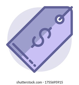 Price tag vector - color icon