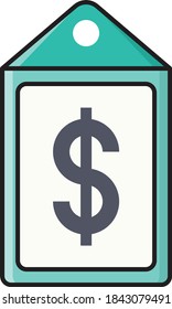 icono de línea de color de vector de etiqueta de precio