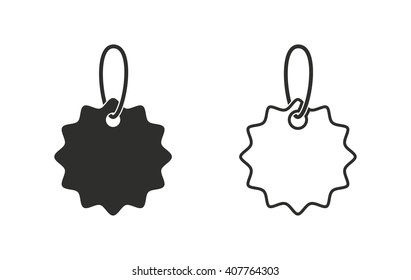 Price tag   vector icon. Black  illustration isolated on white  background for graphic and web design.