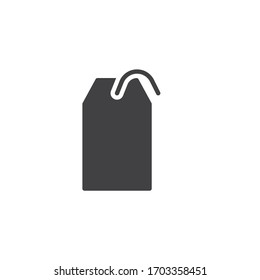 Icono vectorial de etiqueta de precio. signo plano relleno para concepto móvil y diseño web. Icono de glifo de etiqueta de descuento en blanco. Símbolo, ilustración del logotipo. Gráficos vectoriales