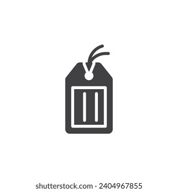 Preisschild, Vektorsymbol. volles Flachzeichen für mobiles Konzept und Webdesign. Geschenkanhänger oder Etikettensymbol glyph Symbol. Symbol, Logo-Abbildung. Vektorgrafik