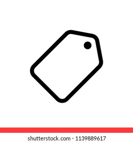 Price tag vector icon, label symbol. Simple, flat design illustration for web or mobile app