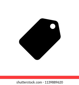 Price tag vector icon, label symbol. Simple, flat design illustration for web or mobile app