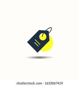 Price tag vector icon label. Pricetag with ring, luggage tag or keychain symbol