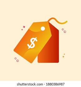Icono de vector de etiqueta de precio. Icono vector de descuento de etiqueta. Icono de diseño plano listo para ser utilizado para sitios web, aplicaciones móviles, presentación y cualquier otro proyecto.