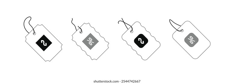 Price tag. Vector icon tag . minimalist line art style. Price tag line icon. 