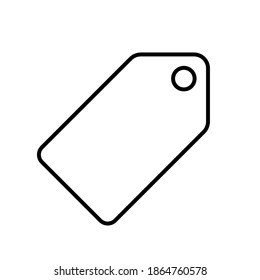 Price tag vector icon. Online shop and store button. Pricing label symbol. Simple flat shape sale logo sign. Silhouette isolated on white background.
