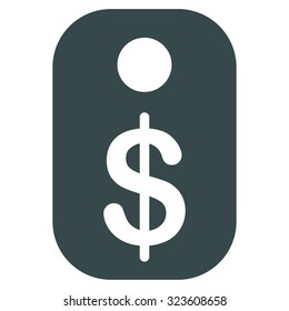 Price Tag vector icon. Style is flat symbol, soft blue color, rounded angles, white background.