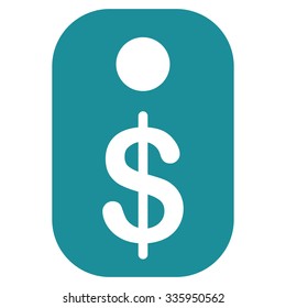 Price Tag vector icon. Style is flat symbol, soft blue color, rounded angles, white background.