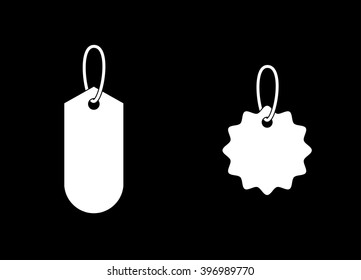 Price tag   vector icon. White illustration isolated on black background for graphic and web design.