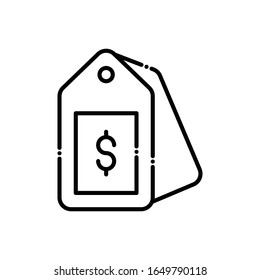 Price Tag Vector Line Icon. illustration Style EPS 10 File
