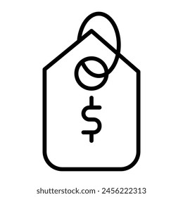 Icono de línea de Vector de etiqueta de Precio
