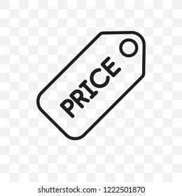 Price tag vector linear icon isolated on transparent background, Price tag transparency concept can be used for web and mobile
