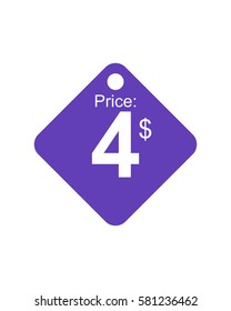Price tag vector purple