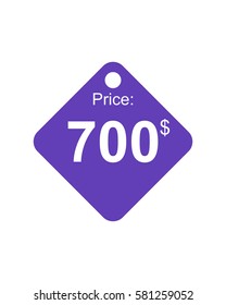Price tag vector purple