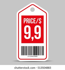 Price tag vector red