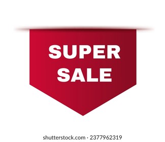 Price tag vector. Ribbon super sale banner. Isolated vector illustration EPS10