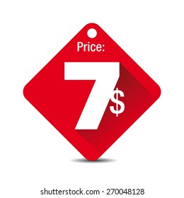 Price Tag Vector  - Seven Dollars