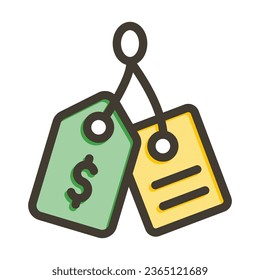 Price Tag Vector Thick Line Filled Colors Icon For Personal And Commercial Use.
