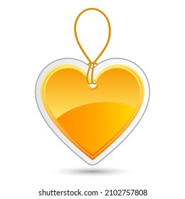 Price tag. Yellow design element. Vector illustration for promotion, sale and discounts.