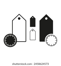 Price tags with adjustment dials vector concept. Sale labels with control knobs illustration.